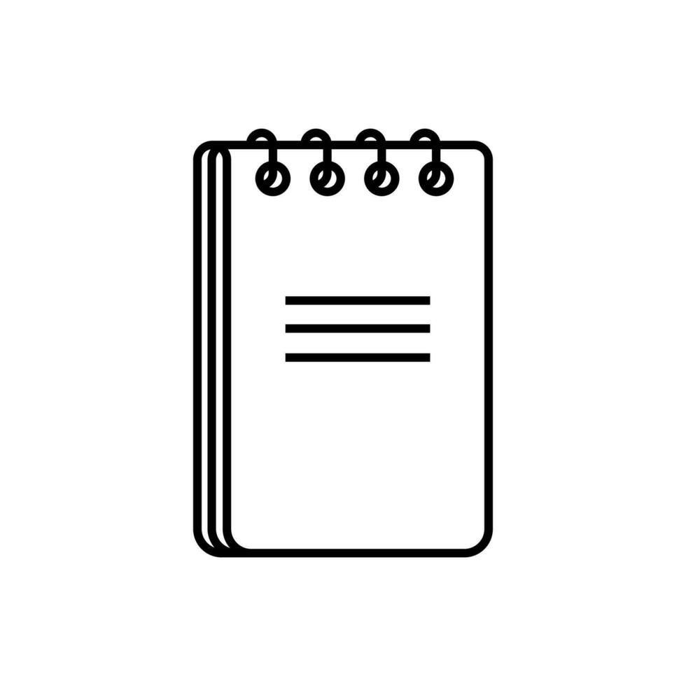 Book vector icon. notebook illustration sign. documents symbol or logo