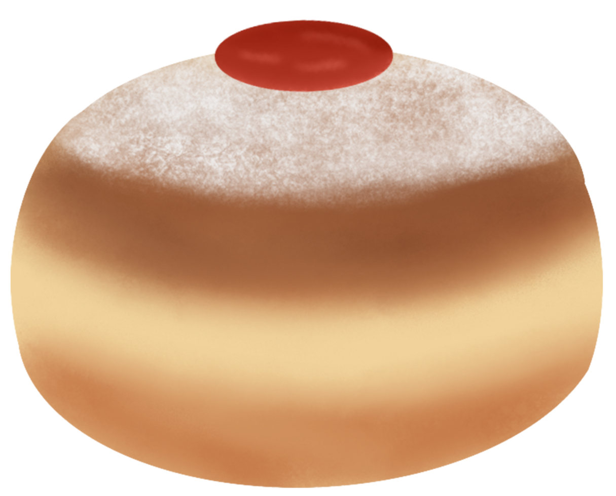 Krapfen mit rot Samt png