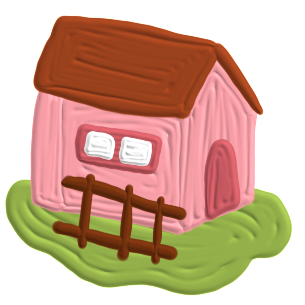 pink house painted png