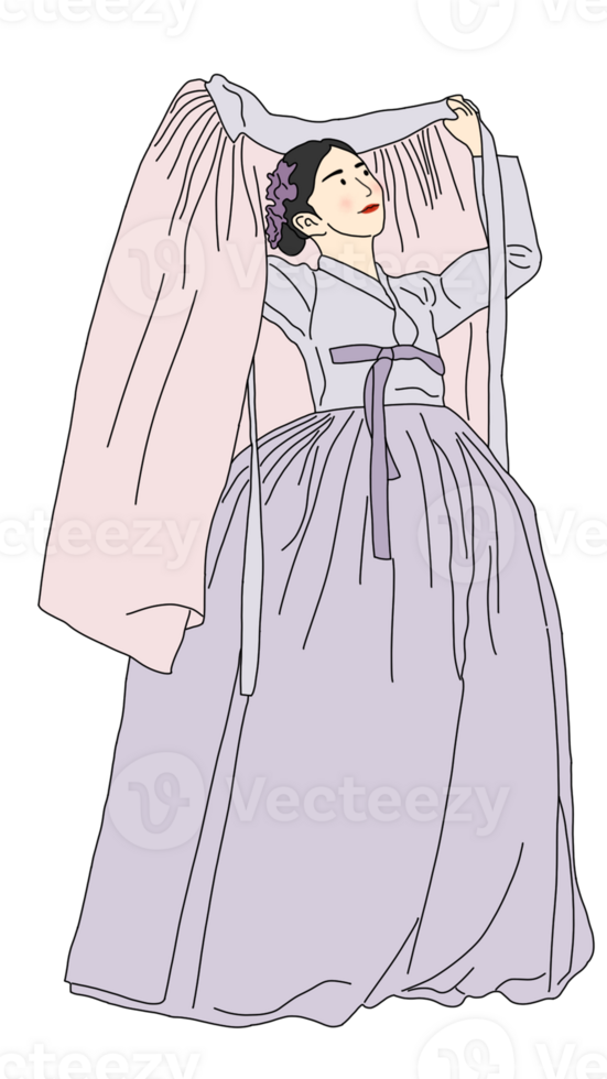 korean woman wearing hanbok png