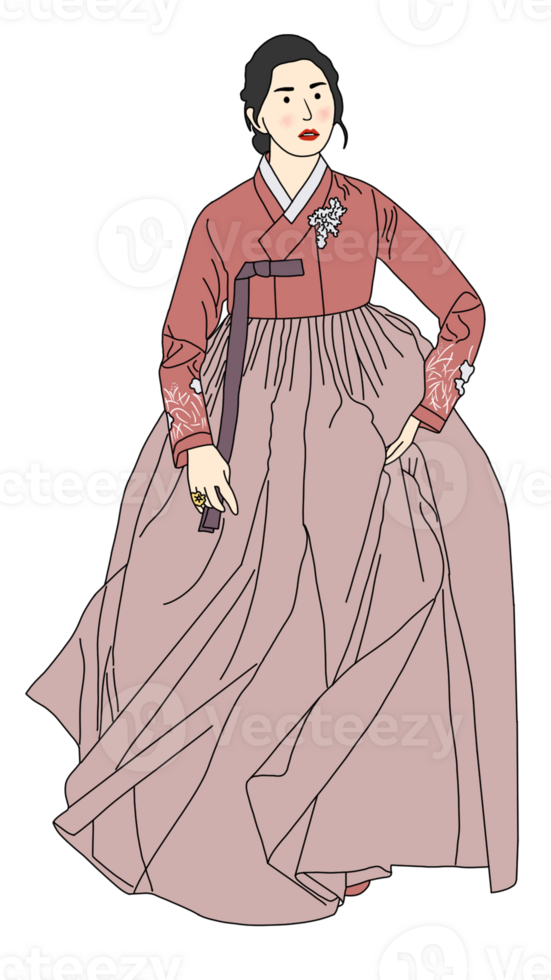 korean woman wearing hanbok png