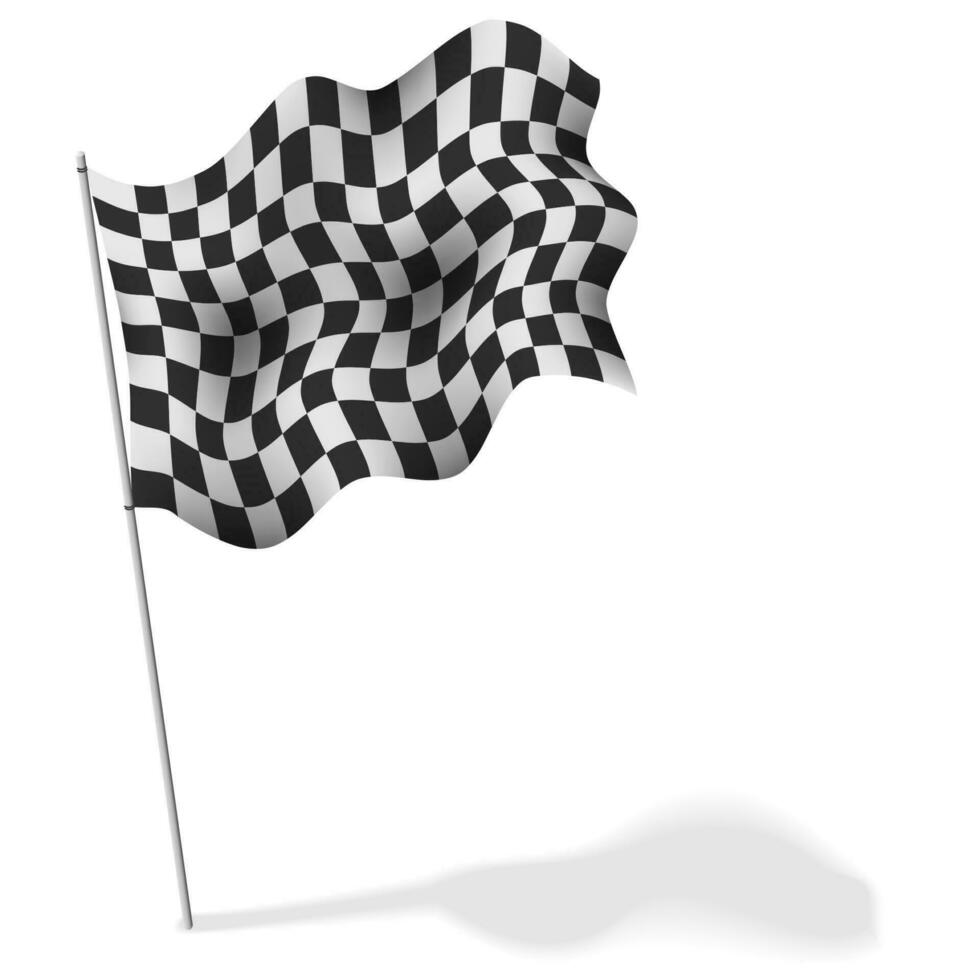 Checkered flag waving isolated, Vector Illustration