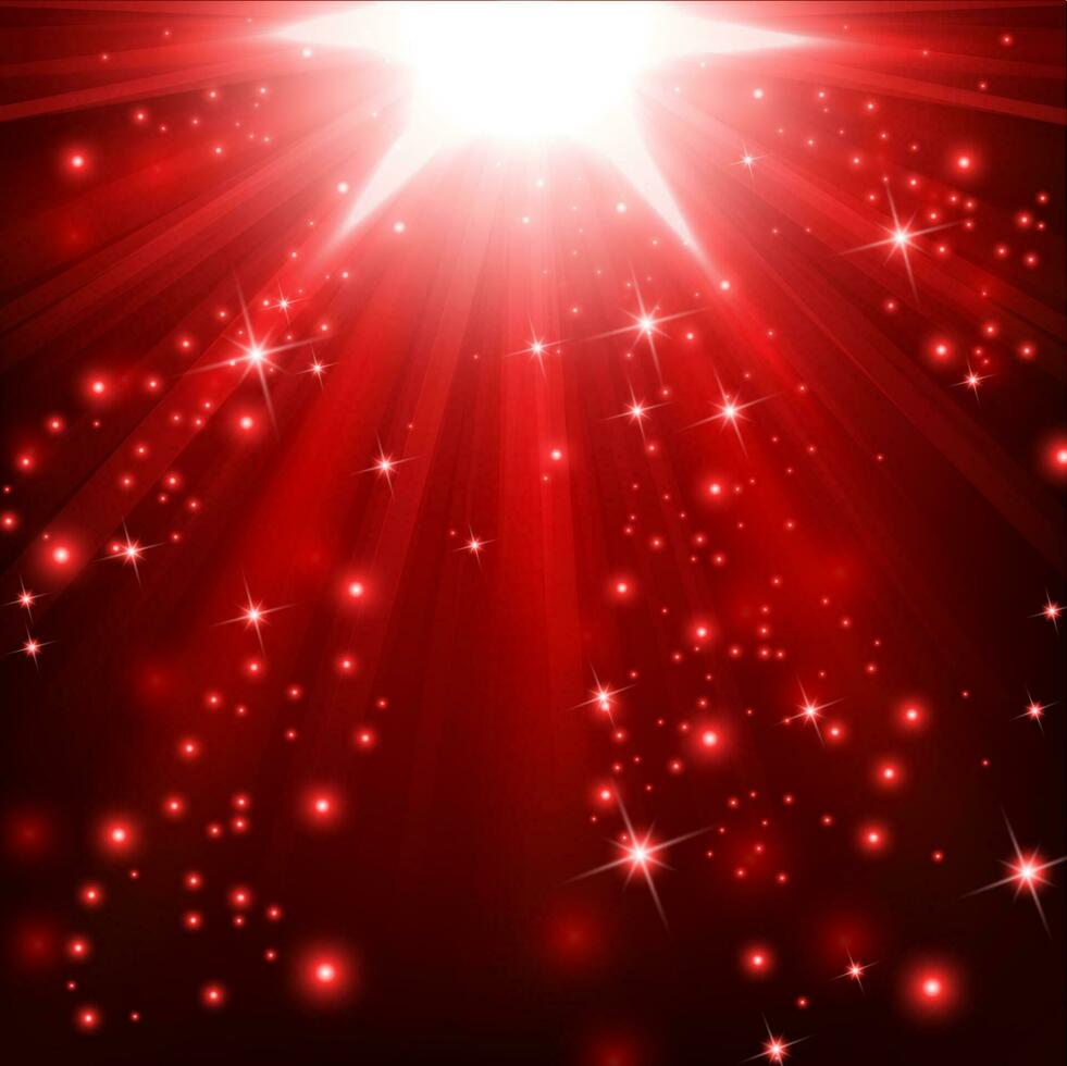 Red lights shining with flying sparks, Vector Illustration