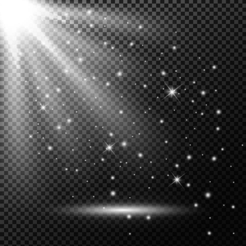 luces brillante con volador partículas, vector ilustración