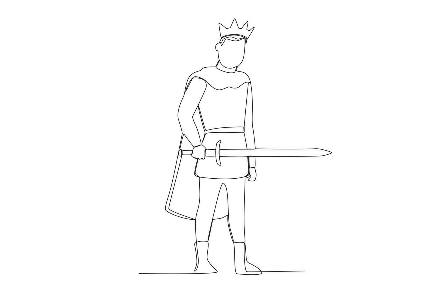 A king holding a sword vector