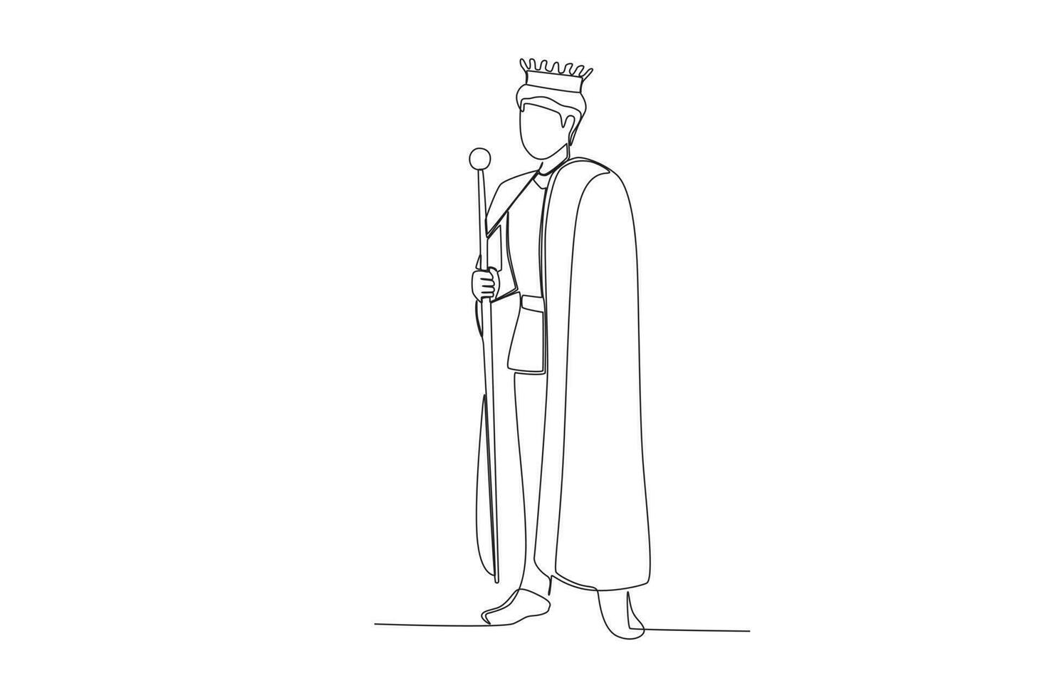 A king wears robes and holds a scepter vector