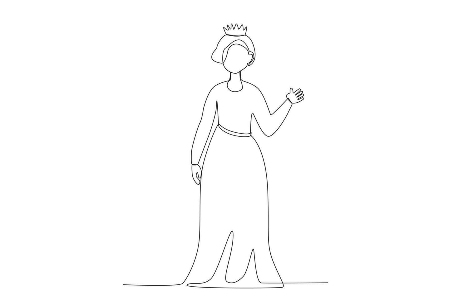 A queen greets the people at the coronation ceremony vector