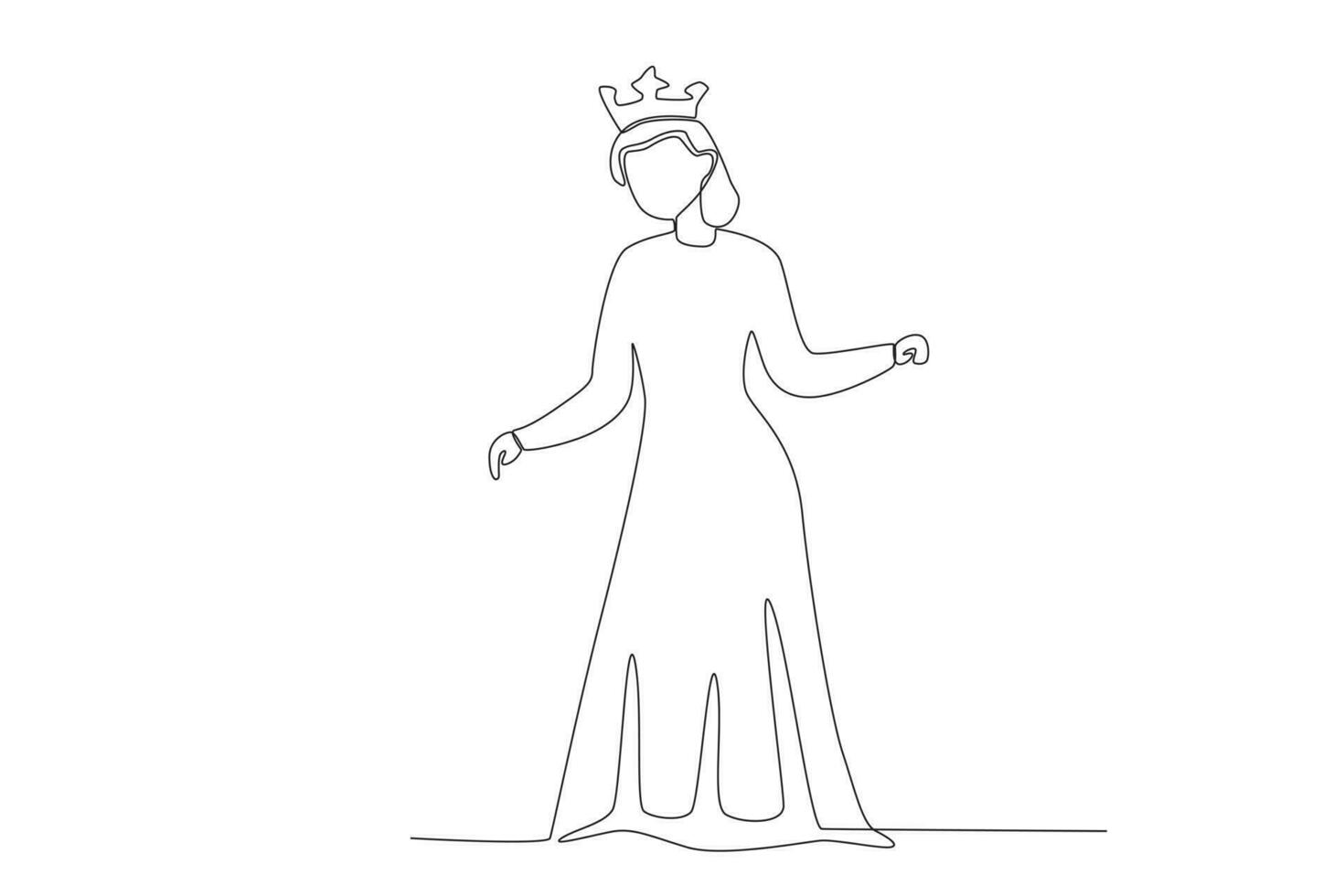 un reina vistiendo un largo vestir vector