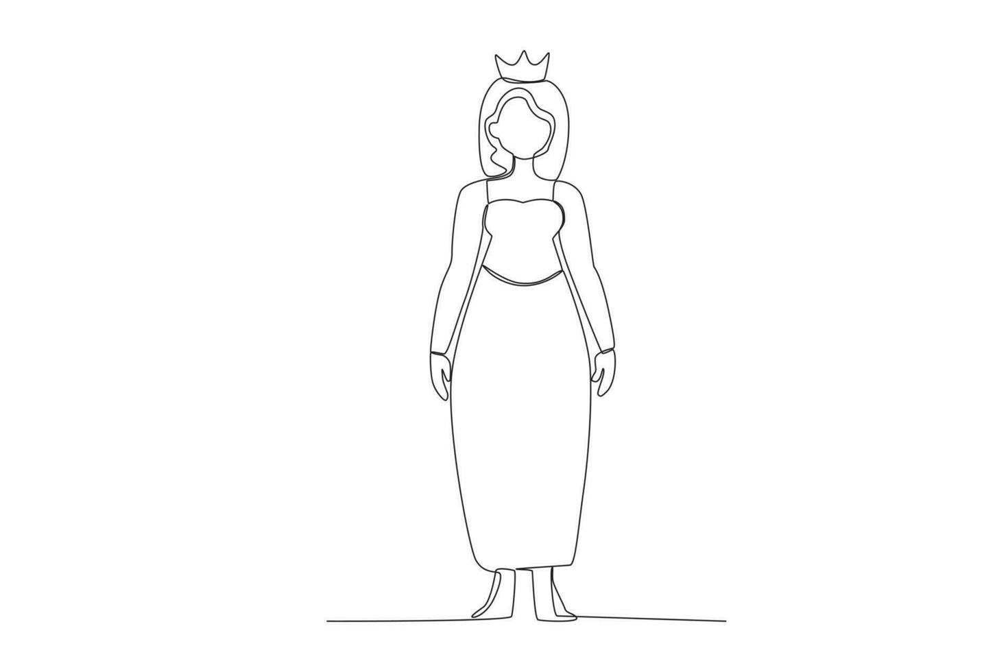 un reina vistiendo un corto manga vestir vector