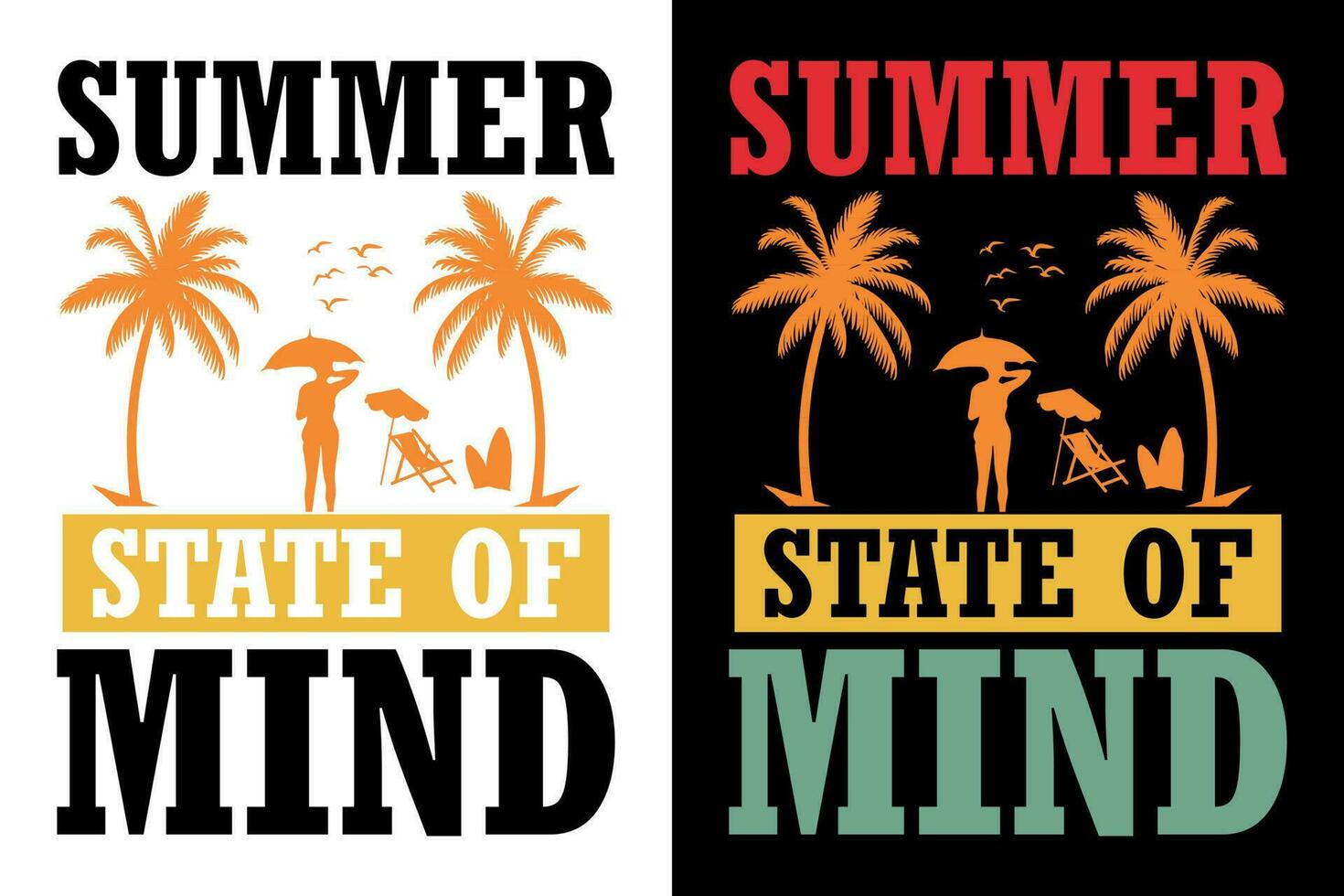 Summer t-shirt design bundle, summer beach vacation t-shirts, summer surfing t-shirt vector design