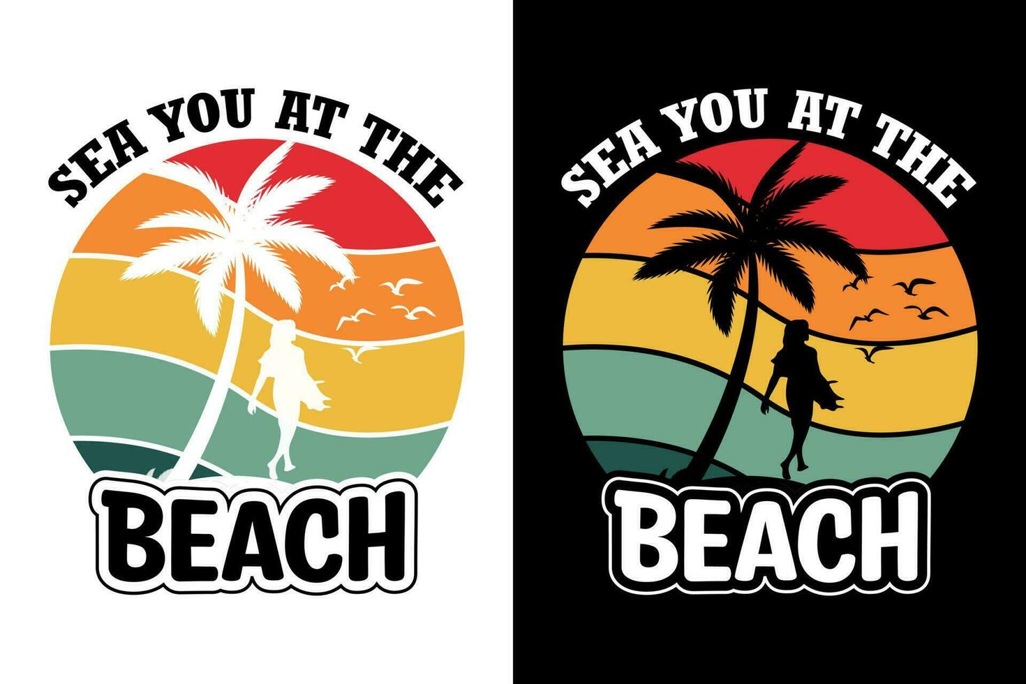 Summer t-shirt design bundle, summer beach vacation t-shirts, summer surfing t-shirt vector design