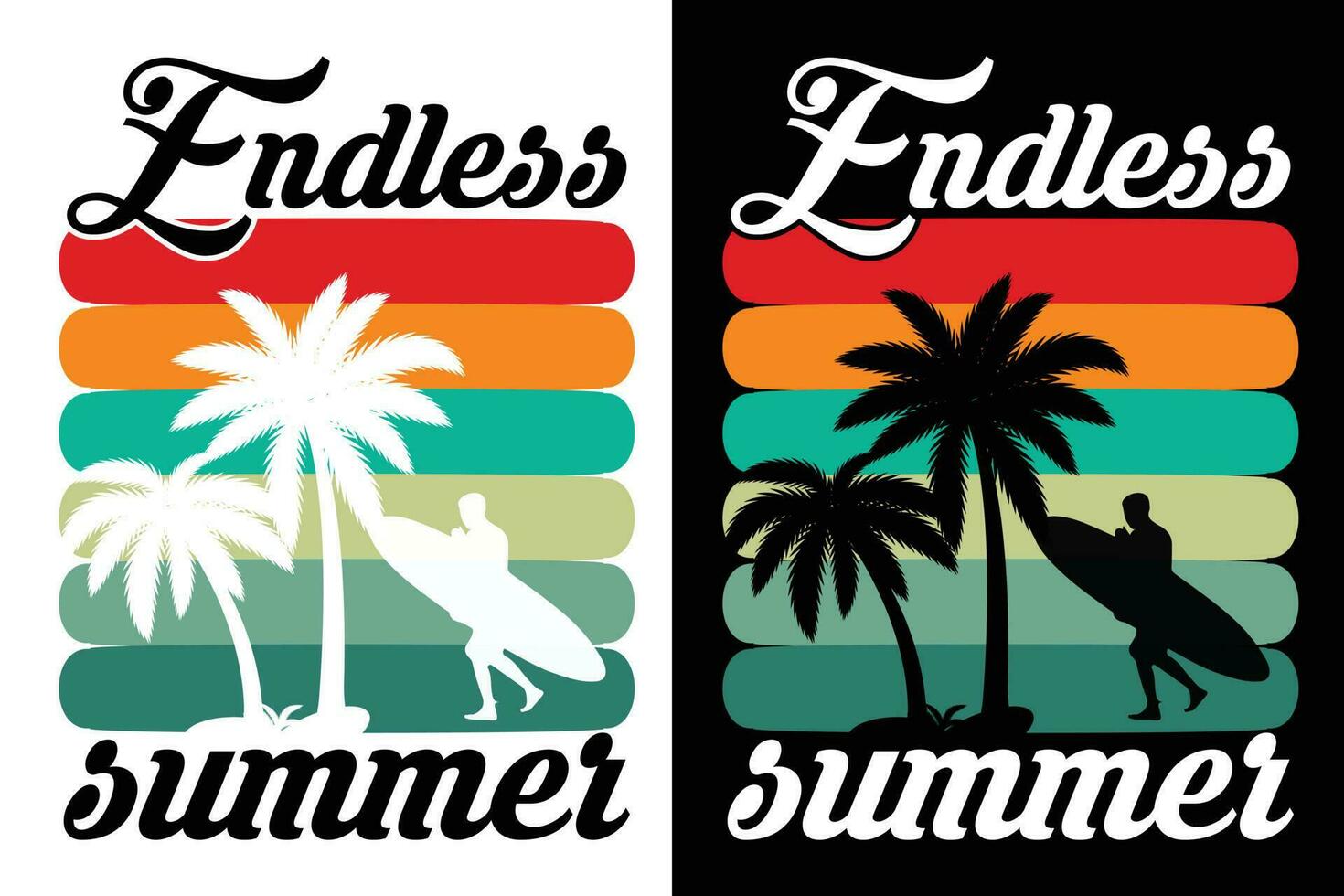 Summer t-shirt design, summer beach vacation t-shirts, summer surfing t-shirt vector design