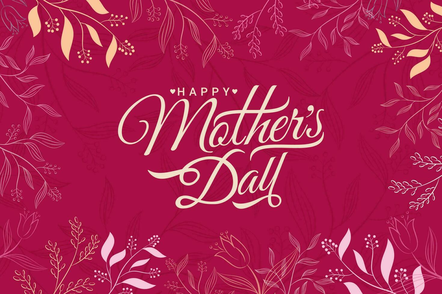 Mother's day greeting template for background, banner, poster, cover design, social media feed vector