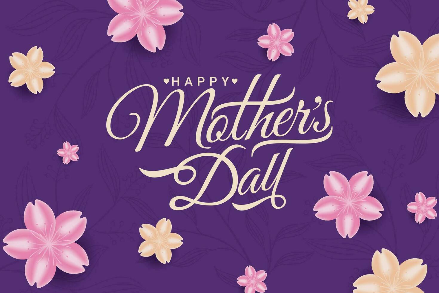 Mother's day greeting template for background, banner, poster, cover design, social media feed vector