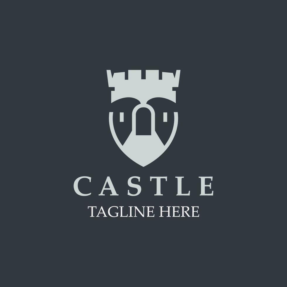 Castle logo graphic template design, Ancient castle vintage vector