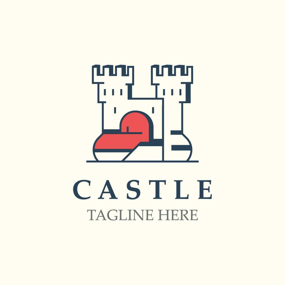 castillo logo gráfico modelo diseño, antiguo castillo Clásico vector