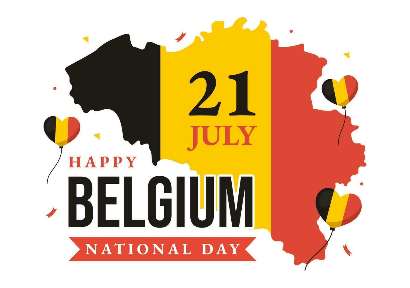 Happy Belgium Independence Day on July 21 Vector Illustration with Waving Flag Background in Flat Cartoon Hand Drawn for Landing Page Templates