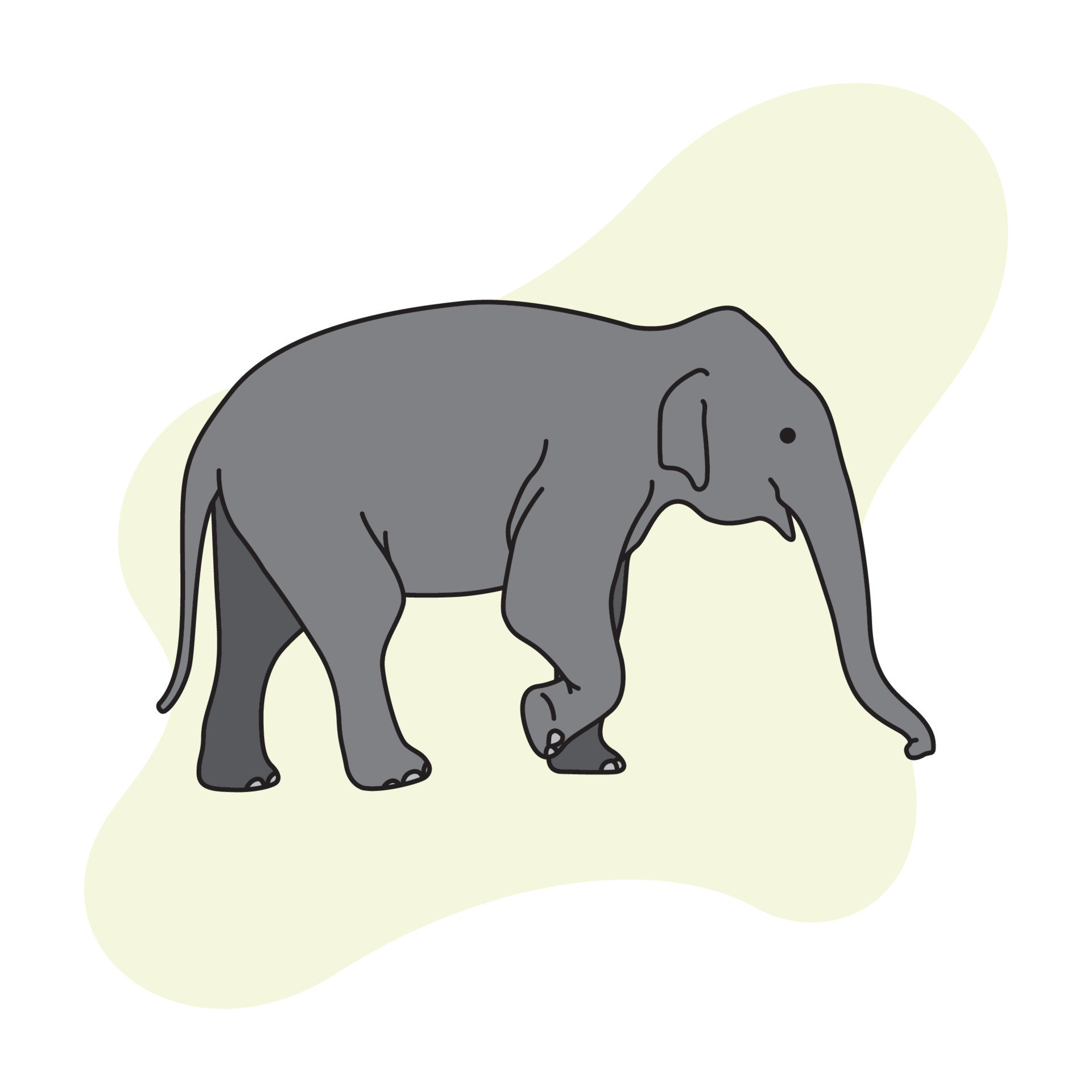 a baby elephant is walking 23452858 Vector Art at Vecteezy
