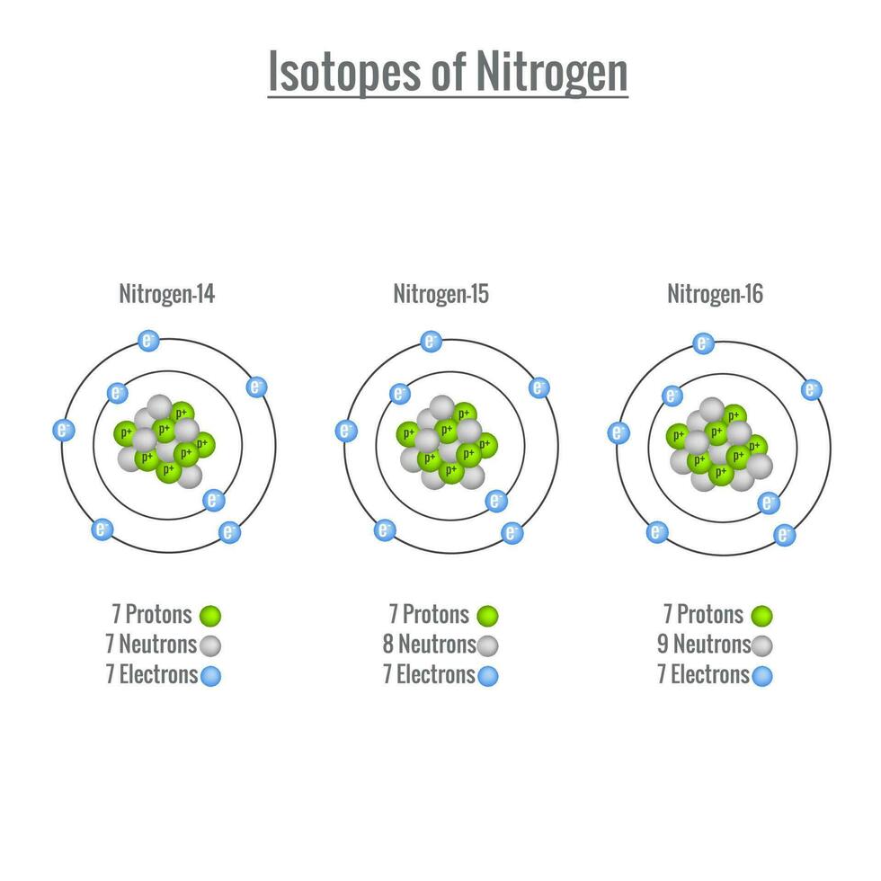 Isotopes of Nitrogen vector illustration