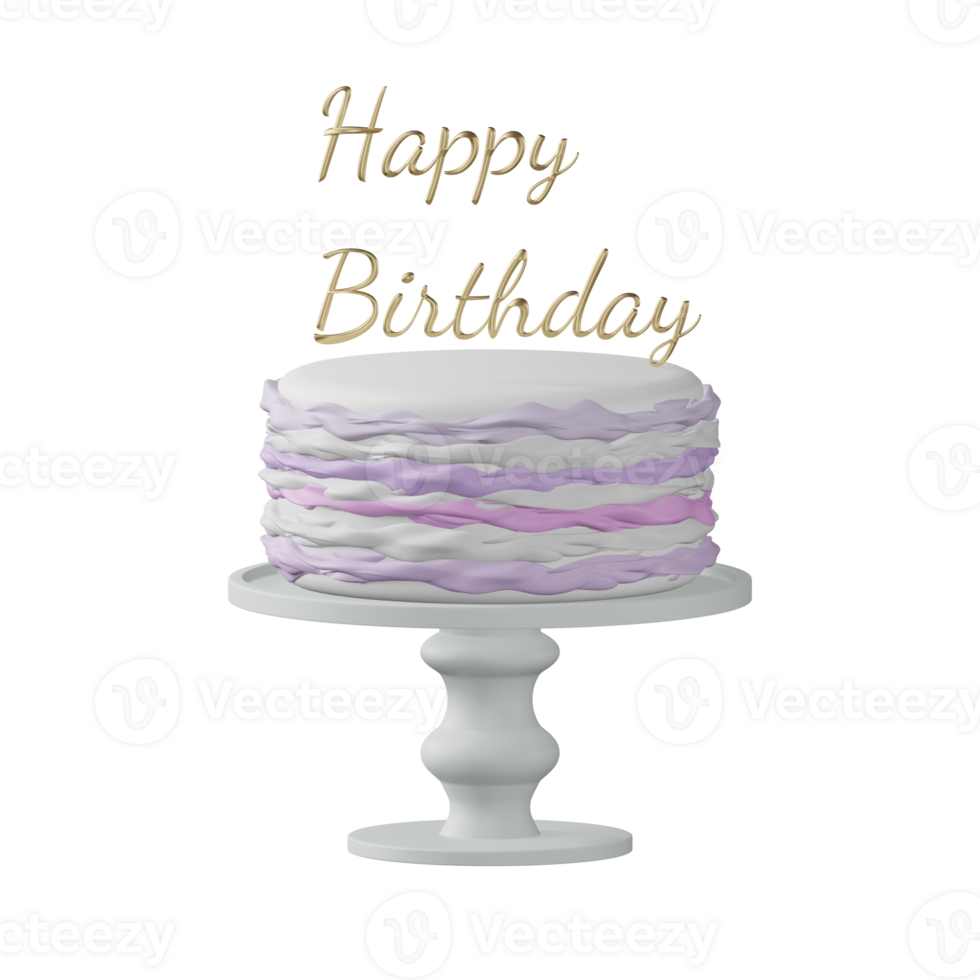 Birthday cake 3d element transparent png colorful