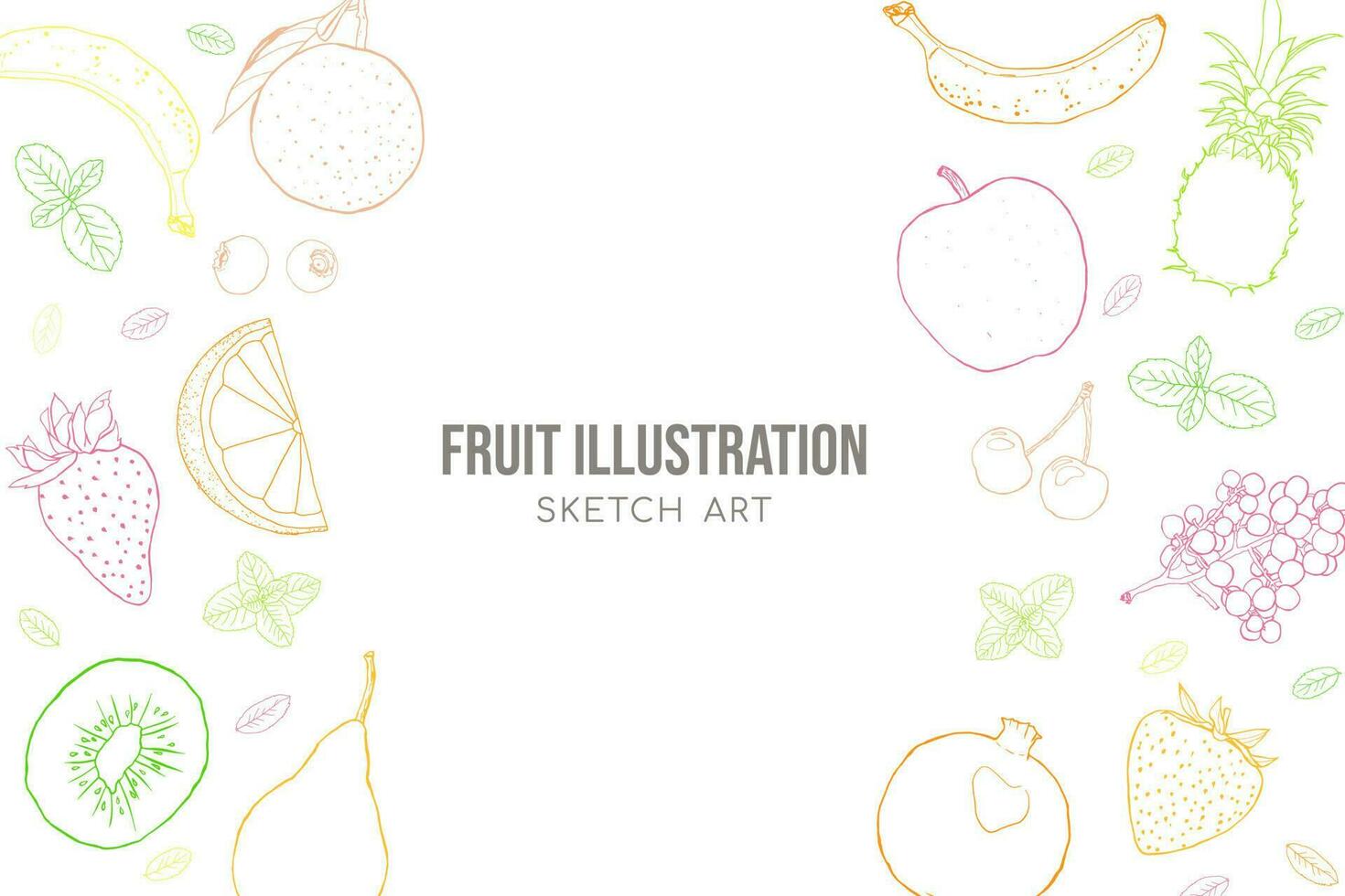 Fruits sketch art illustration hand drawn vector