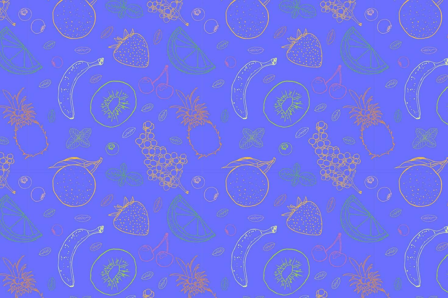 Fruit sketch art illustration vivid color background vector