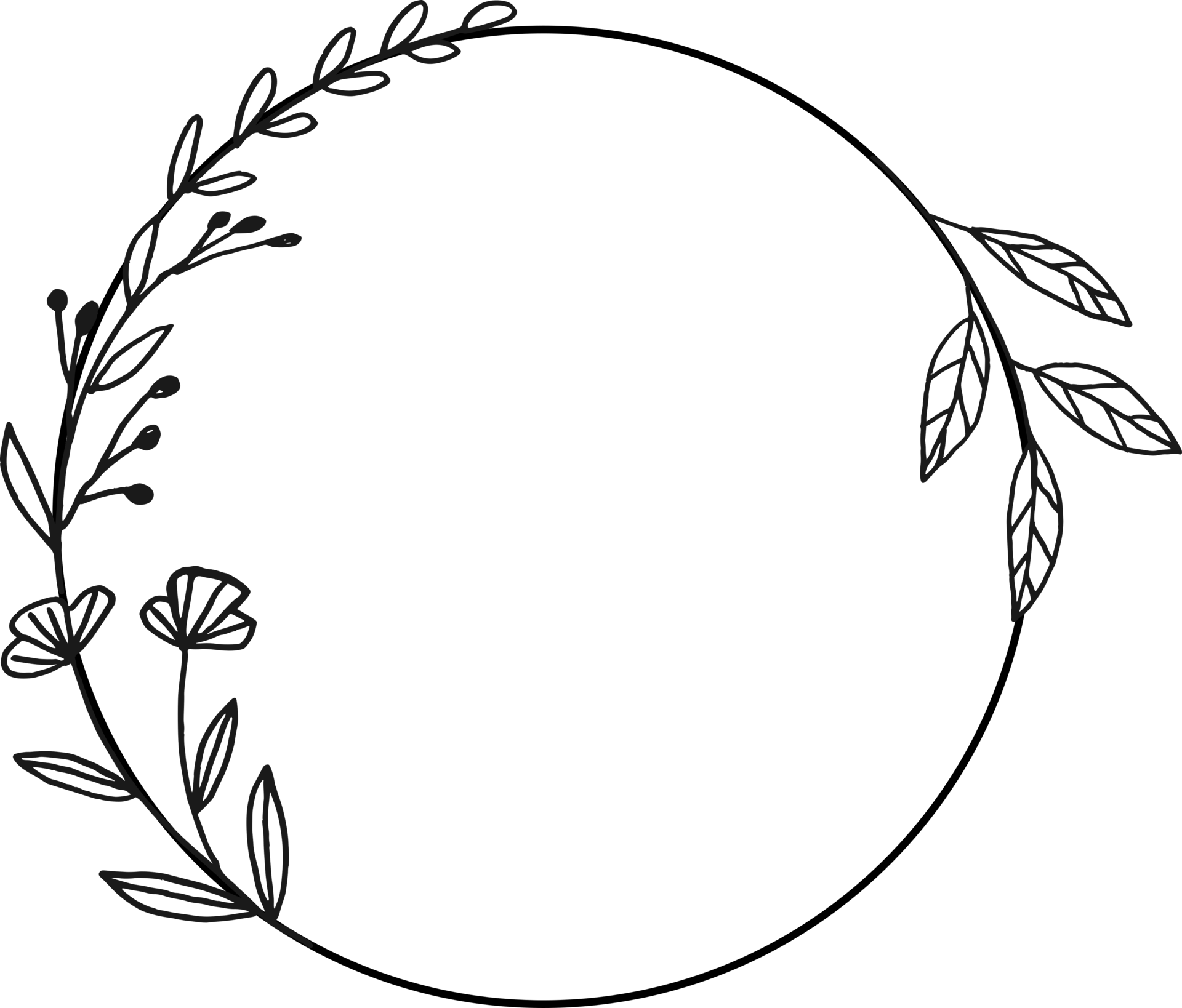 Circle Floral Border With Hand Drawn Flowers And Leaves 23453115 Png Circle Floral Border With Hand Drawn Flowers And Leaves 23453115 Png