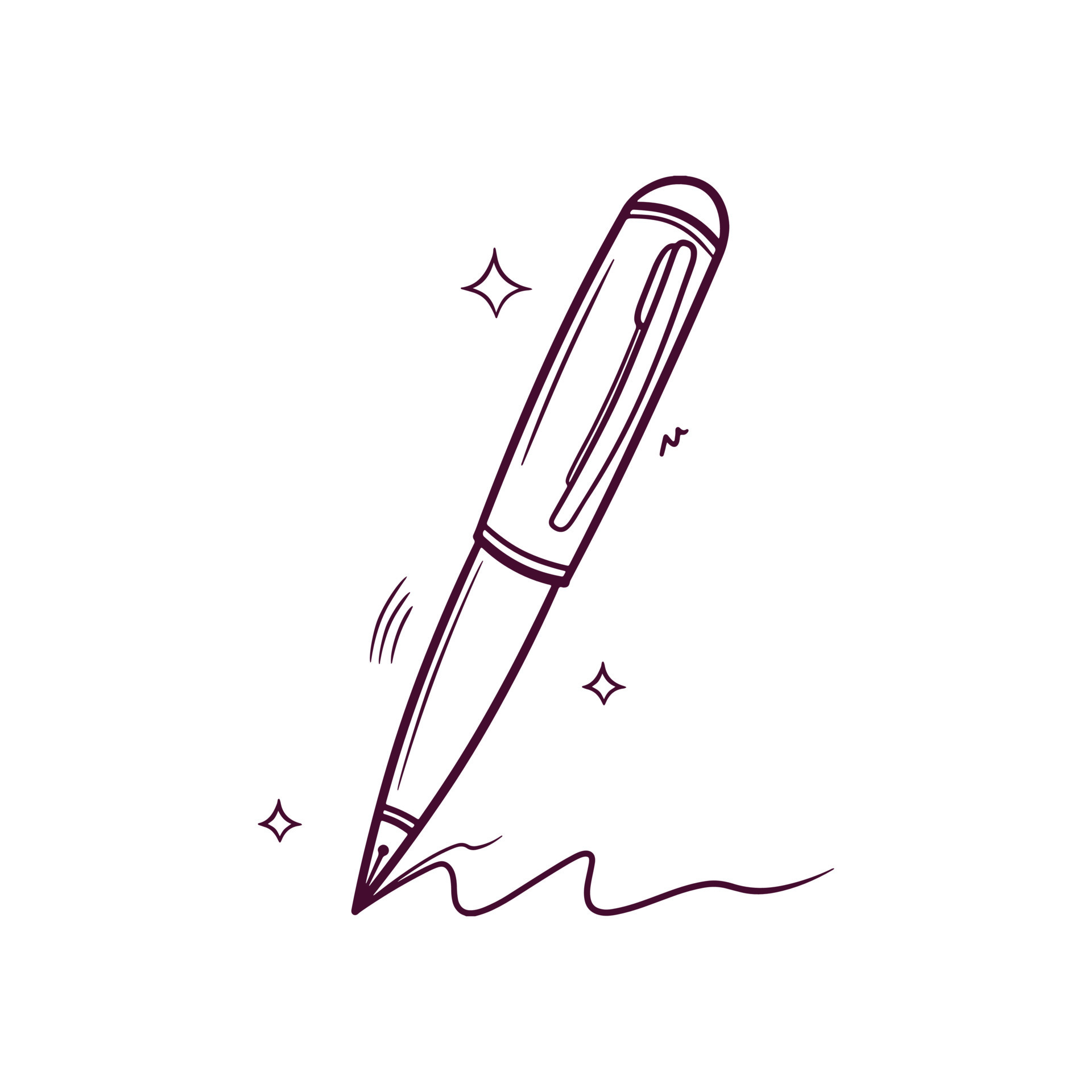 Pen illustration. Hand drawn icon. Hand Drawn Vector Illustration