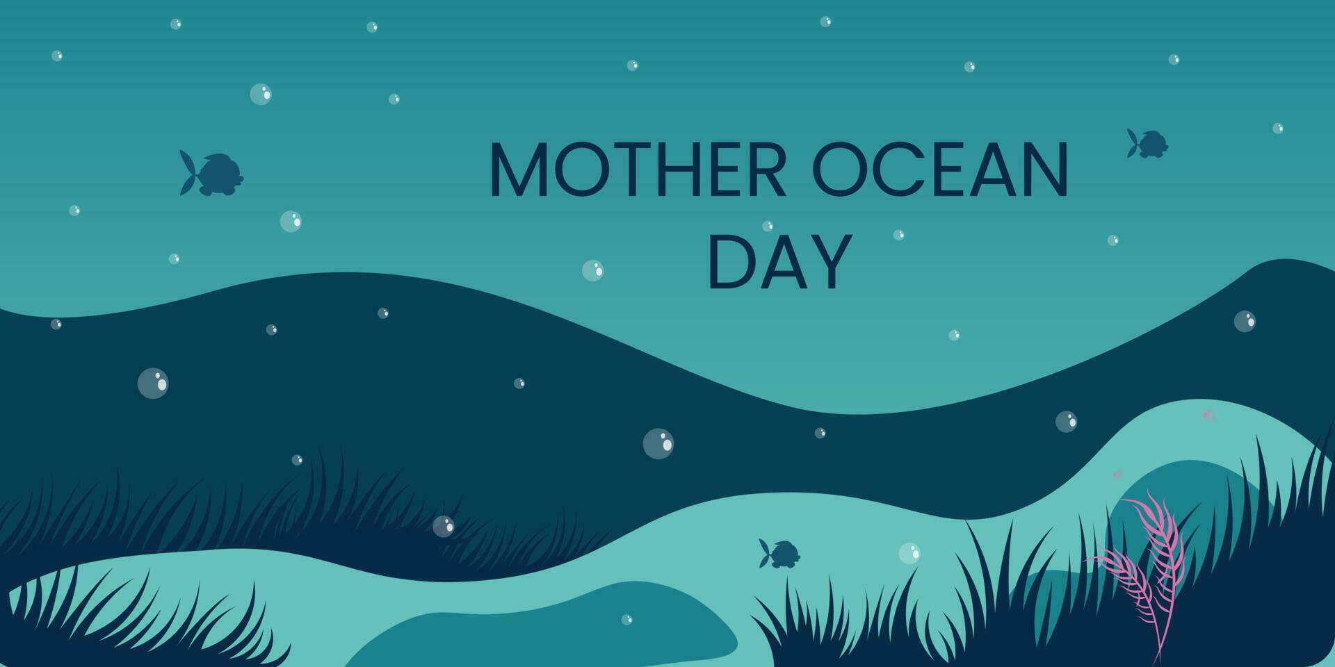 Mother ocean day awareness Social Media Post Template. vector