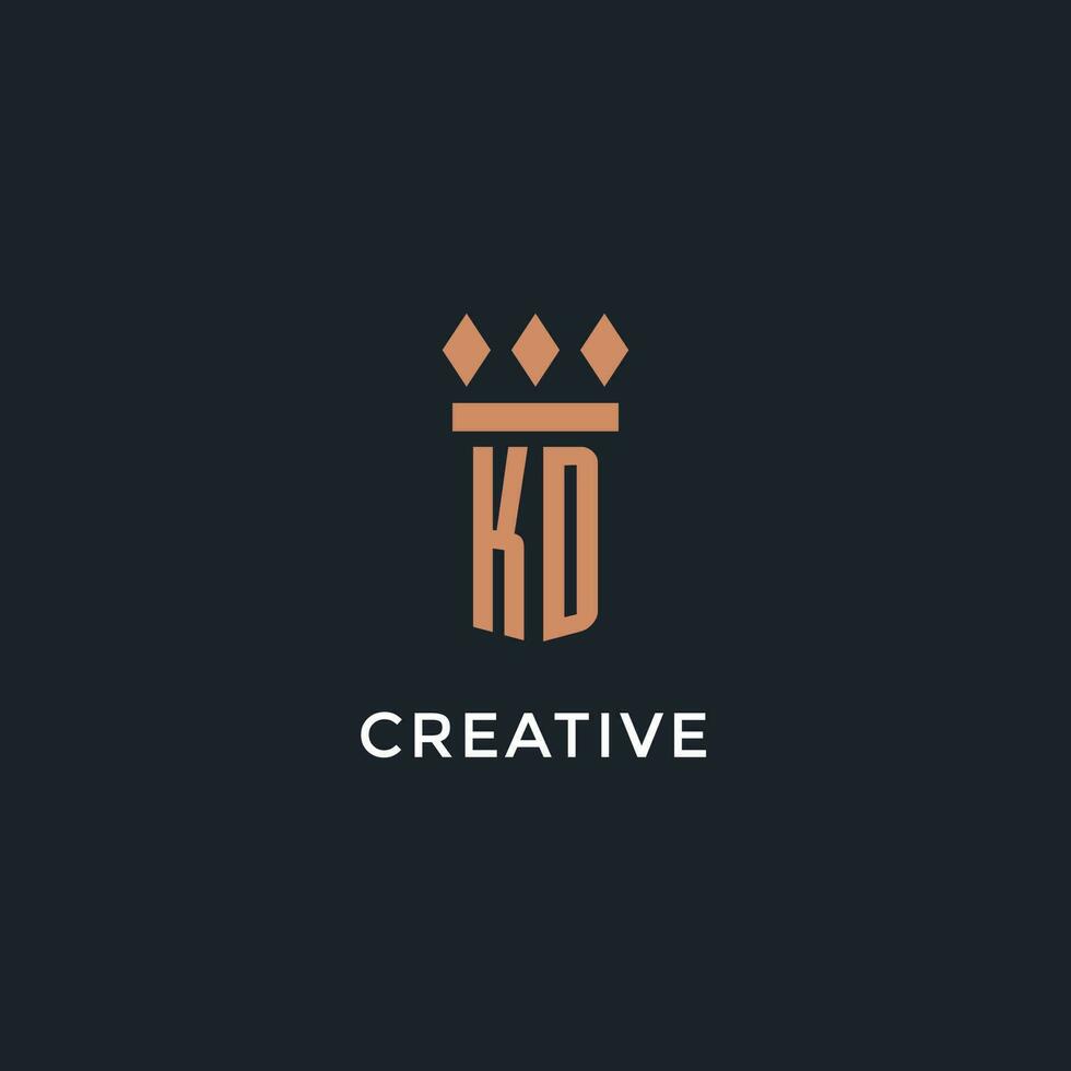 KD logo initial with pillar icon design, luxury monogram style logo for law firm and attorney vector