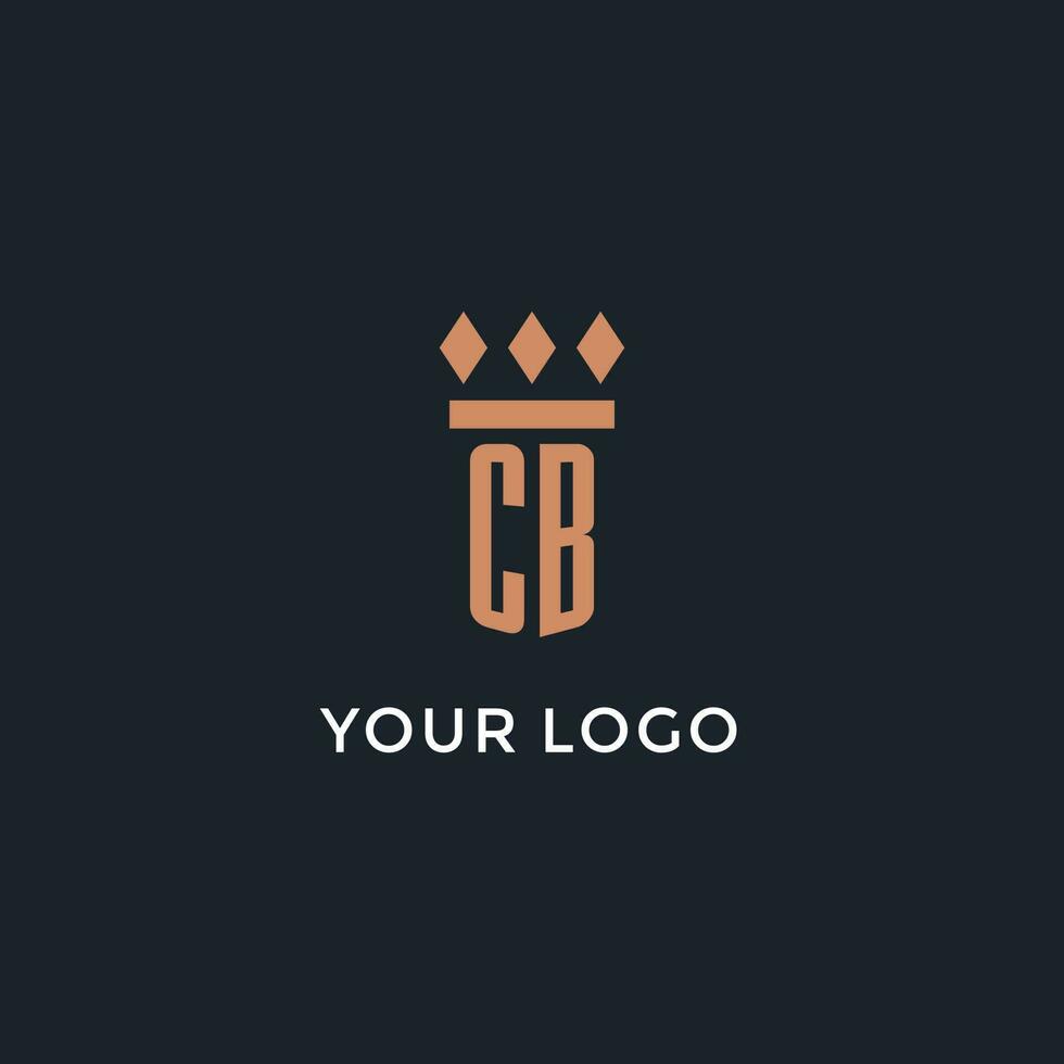 CB logo initial with pillar icon design, luxury monogram style logo for law firm and attorney vector