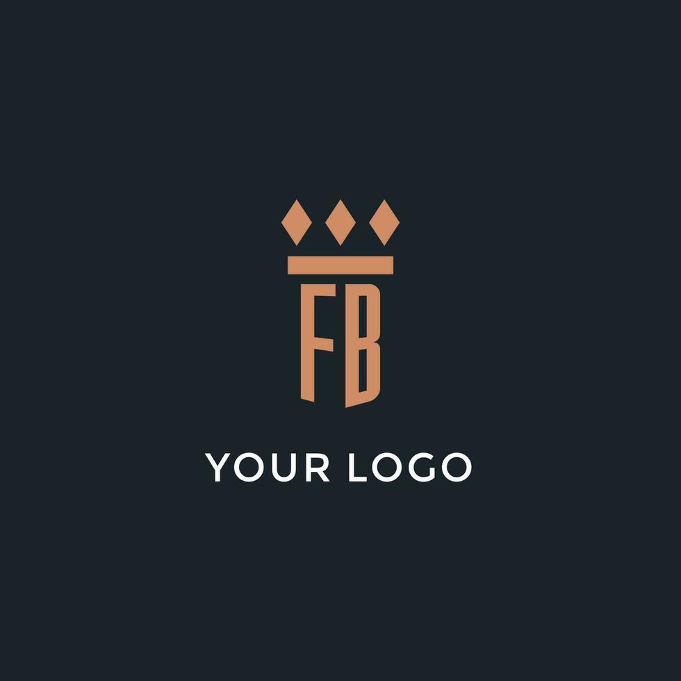 pensión completa logo inicial con pilar icono diseño, lujo monograma estilo logo para ley firma y abogado vector