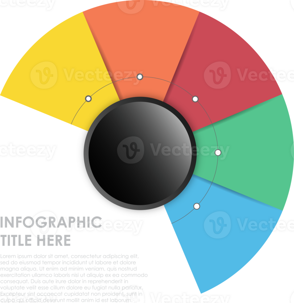 Infographic template for business. 5 Steps modern Circle Timeline diagram png