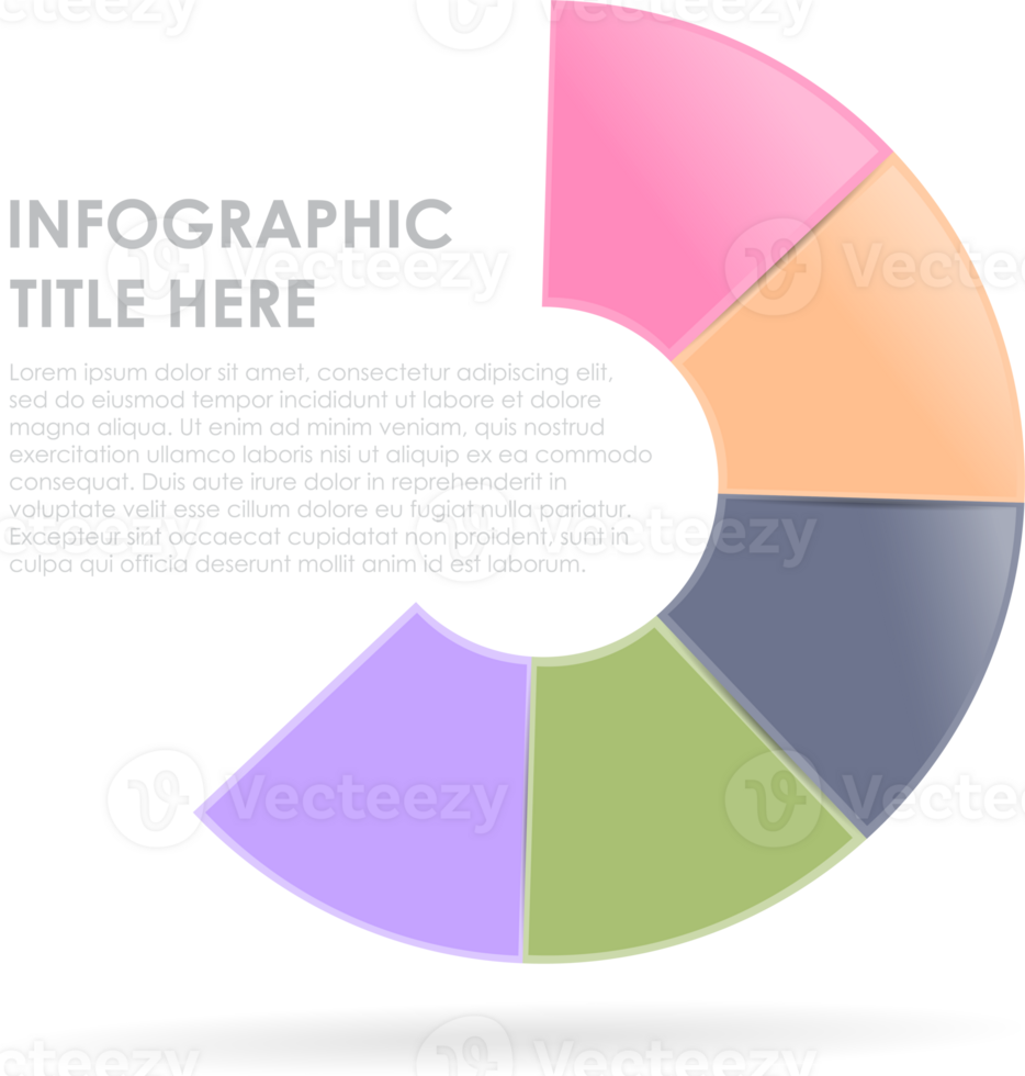 Infographic template for business. 5 Steps modern Circle Timeline diagram png