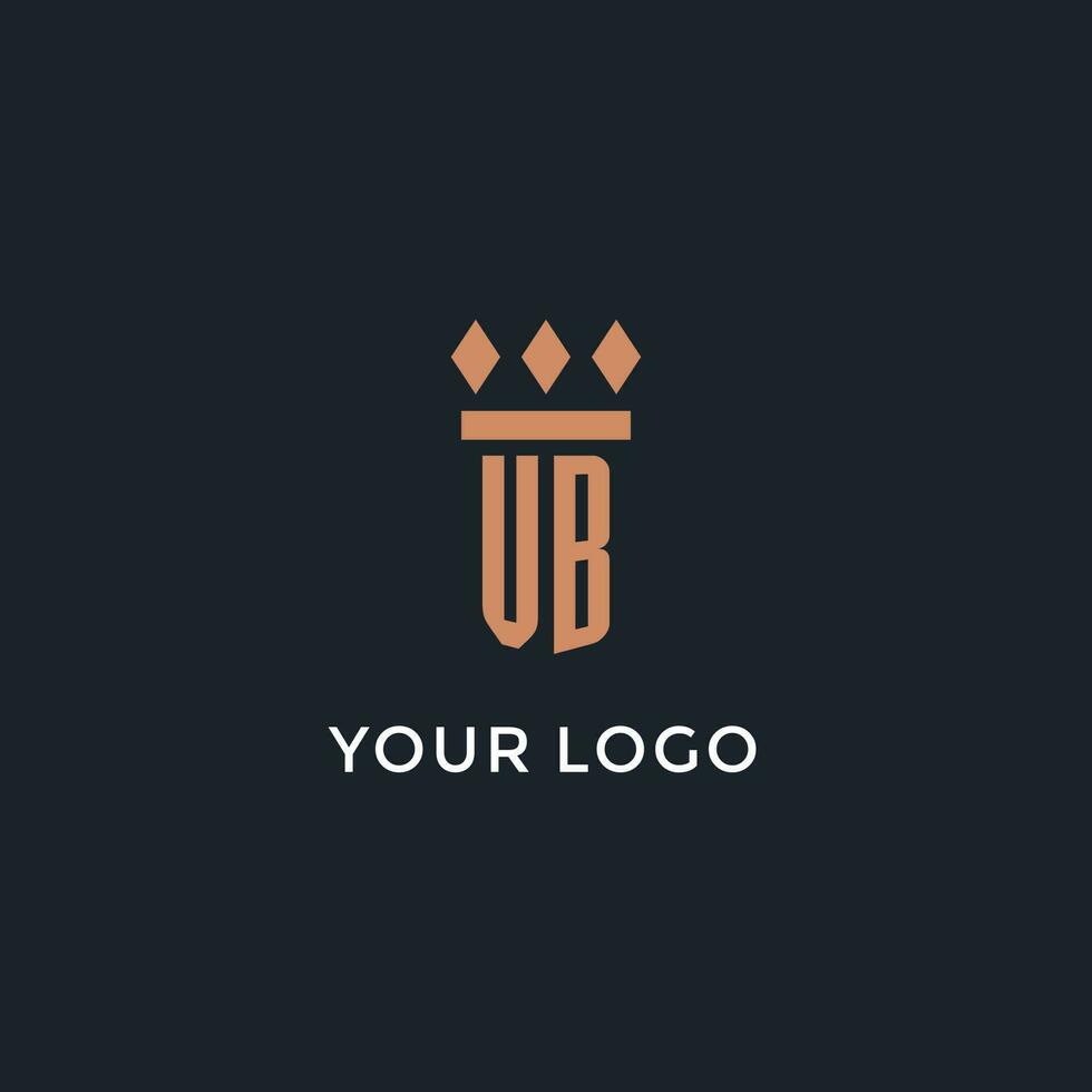 VB logo initial with pillar icon design, luxury monogram style logo for law firm and attorney vector