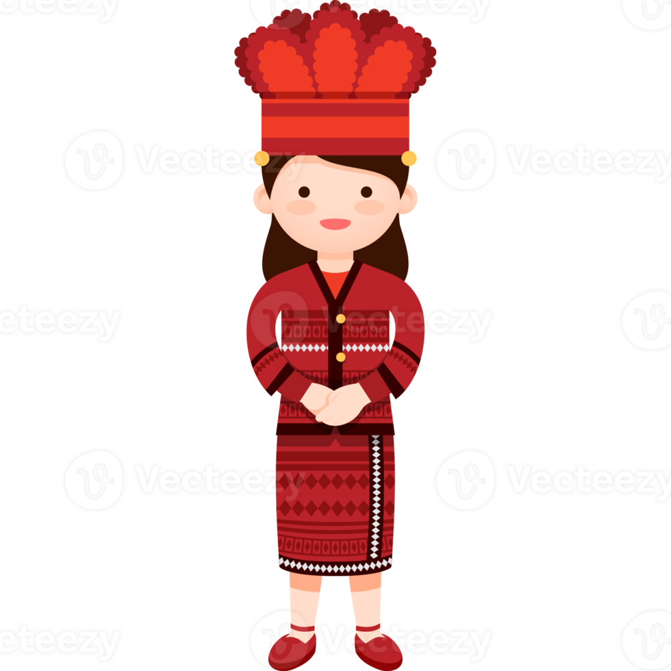 Girl in Taiwan national costume png