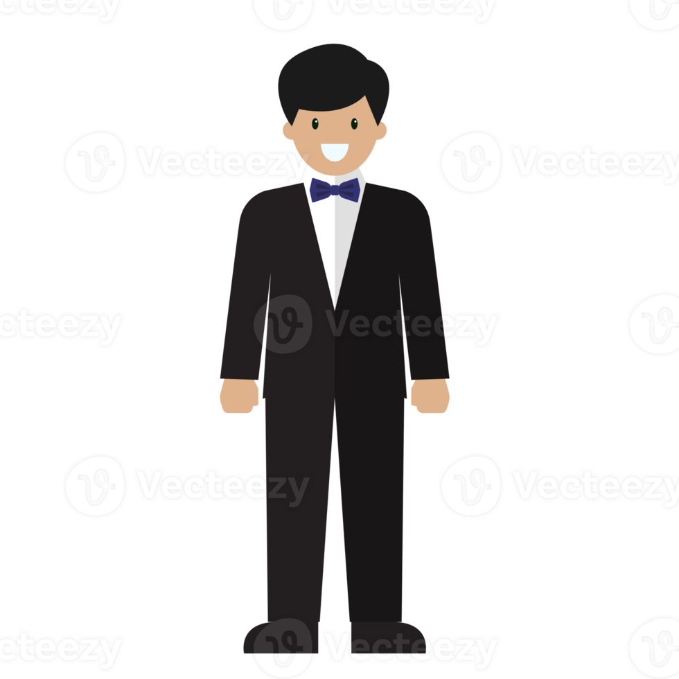 Groom in tuxedo suit png