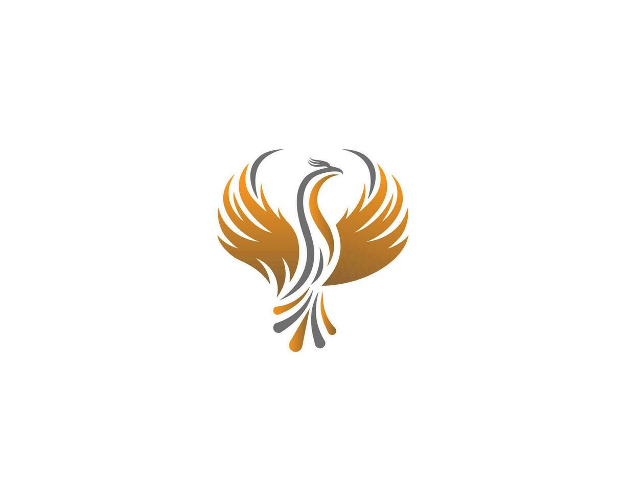 Flaming Phoenix Bird Logo Icon Designs Template Vector Illustration.