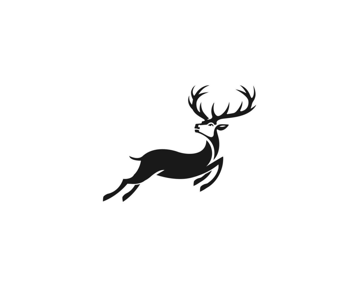Deer Running And Jumping Symbol Logo Designs Inspirations Modern Vector Concept Illustration.