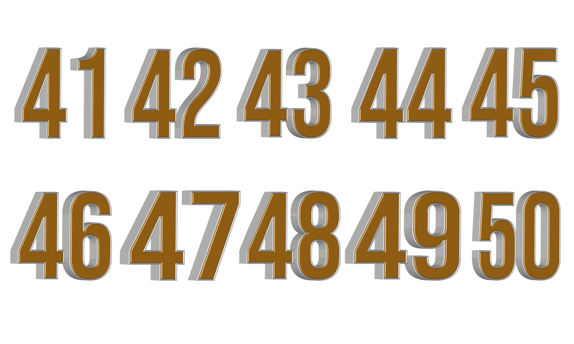 number-41-to-50-gold-silver-style-png-23455042-png