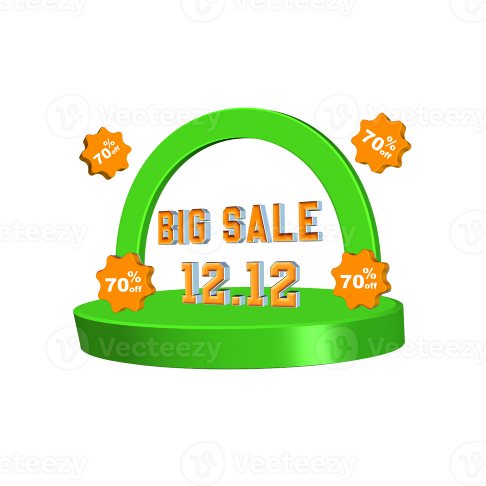 BIG SALE 12.12 WITH PODIUM 3D RENDER png