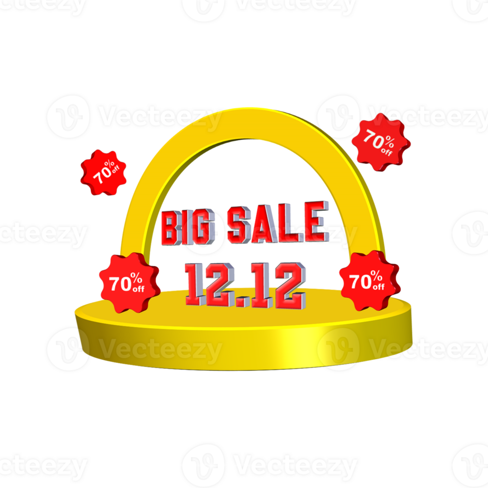 BIG SALE 12.12 WITH PODIUM 3D RENDER png