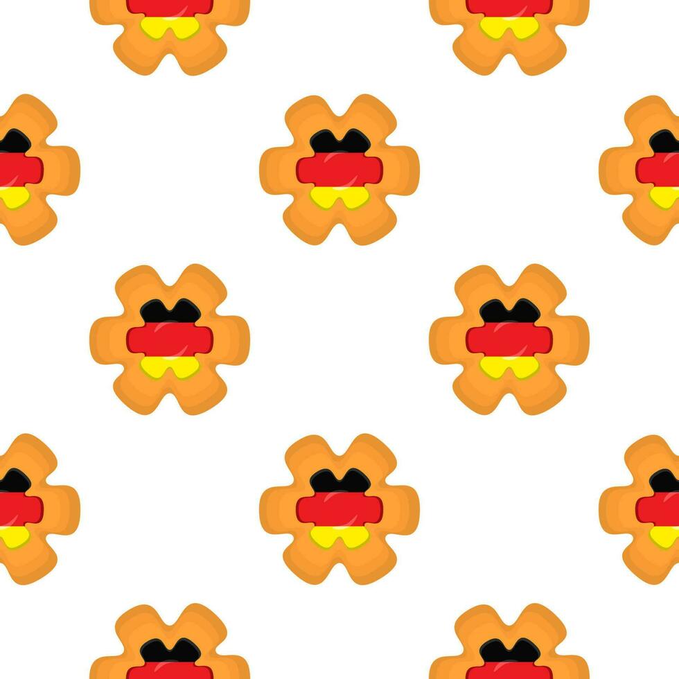 Pattern cookie with flag country Germany in tasty biscuit vector