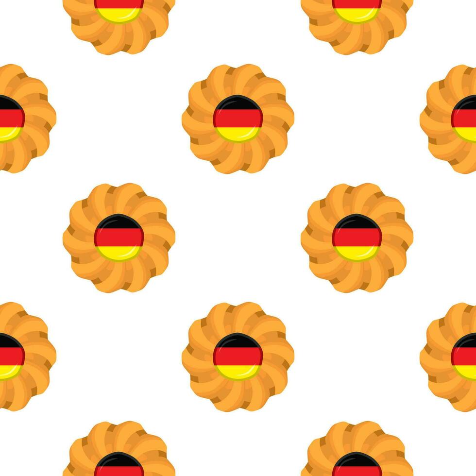Pattern cookie with flag country Germany in tasty biscuit vector