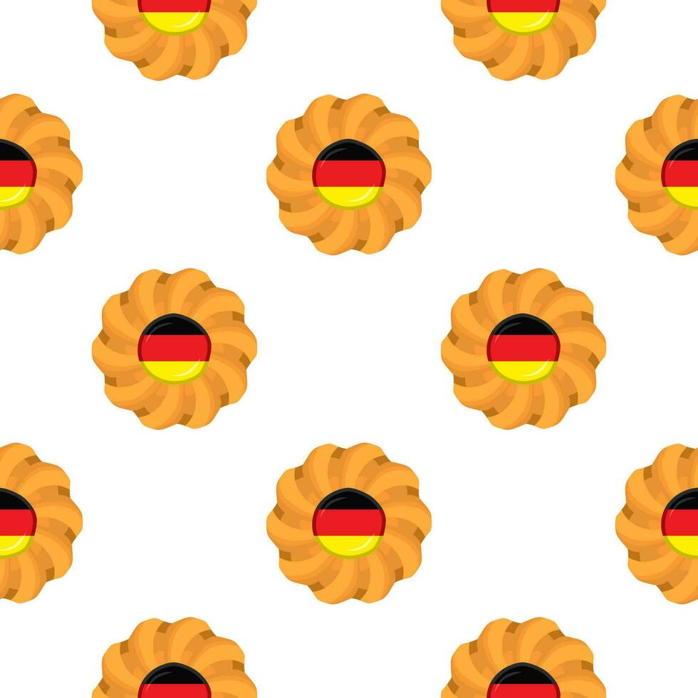 Pattern cookie with flag country Germany in tasty biscuit vector