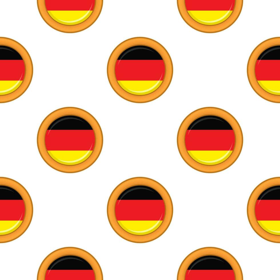 Pattern cookie with flag country Germany in tasty biscuit vector