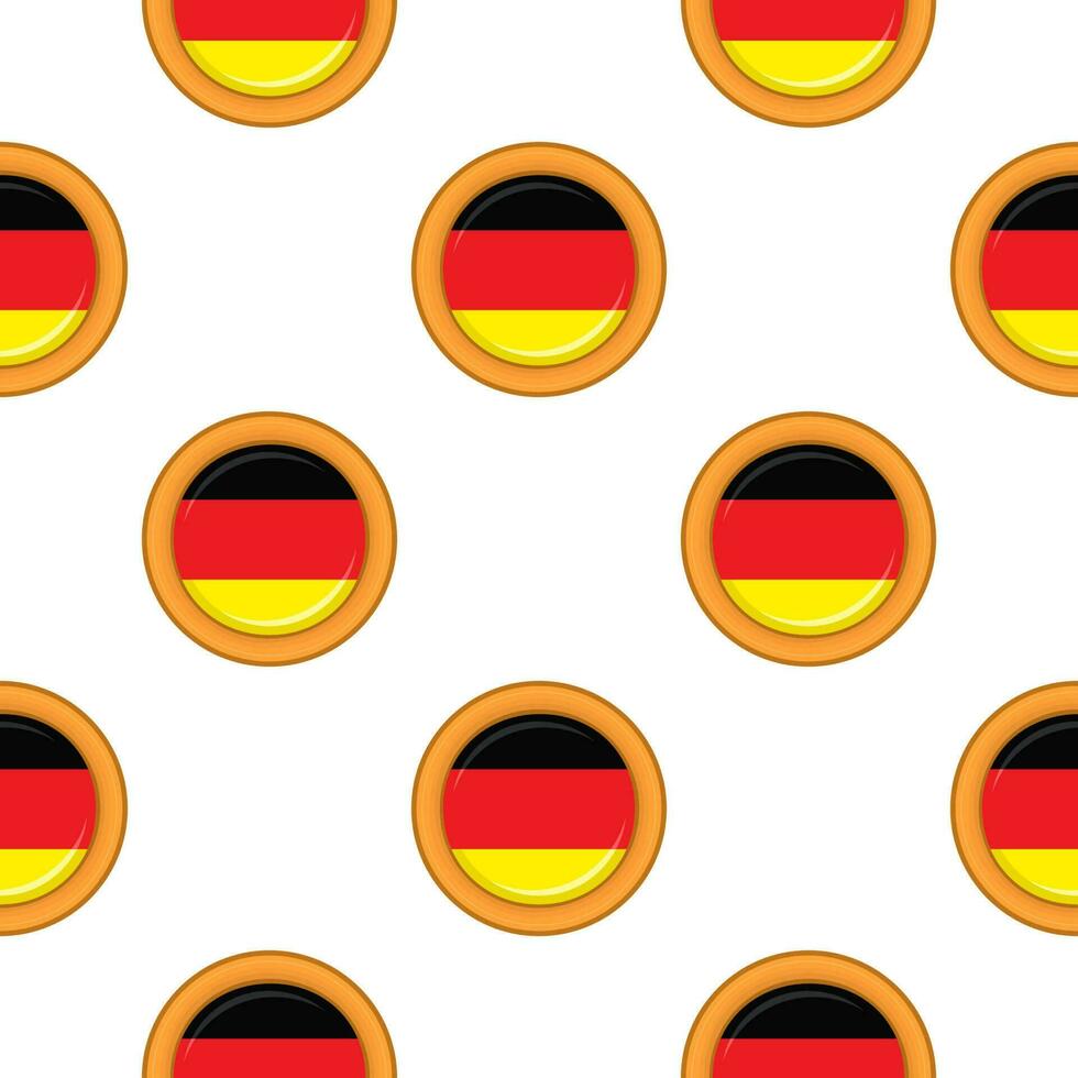 Pattern cookie with flag country Germany in tasty biscuit vector