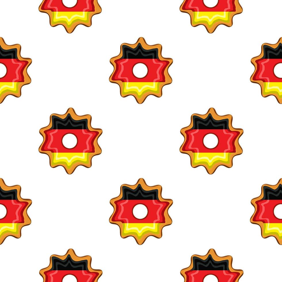 Pattern cookie with flag country Germany in tasty biscuit vector