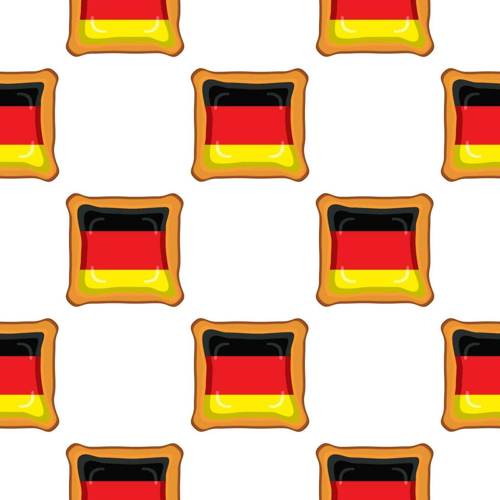 Pattern cookie with flag country Germany in tasty biscuit vector