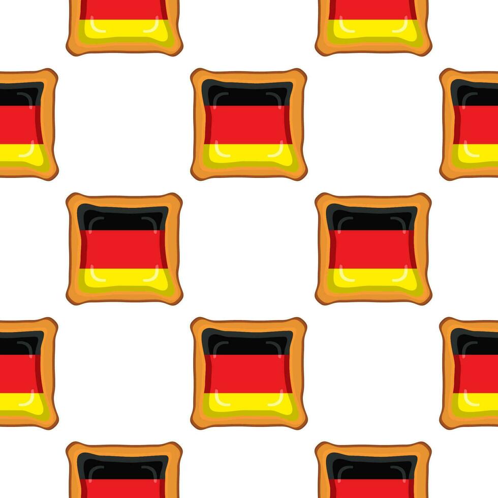 Pattern cookie with flag country Germany in tasty biscuit vector